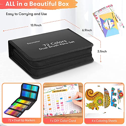 72 Color Dual Tip Markers Set for Adults