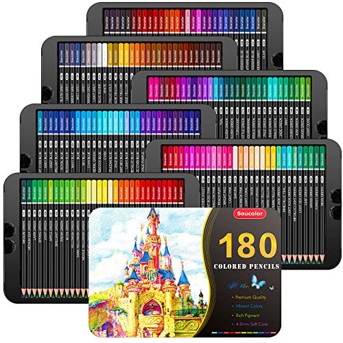 180-Color Artist Colored Pencils Set for Adults