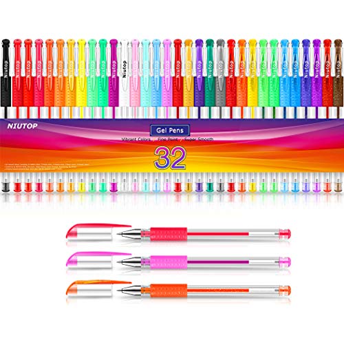 32-Color Gel Pen Set for Adult Coloring