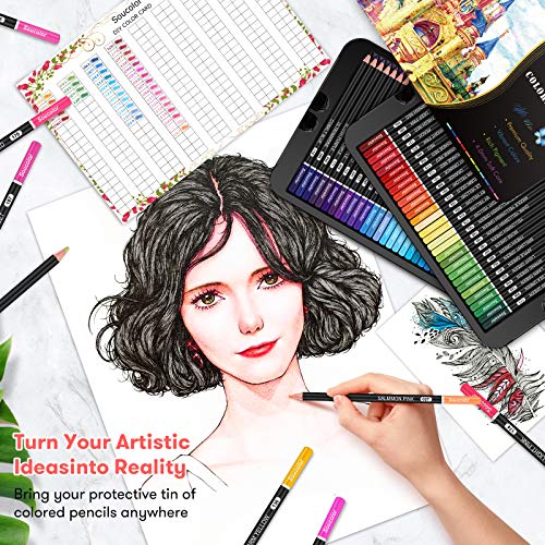 180-Color Artist Colored Pencils Set for Adults
