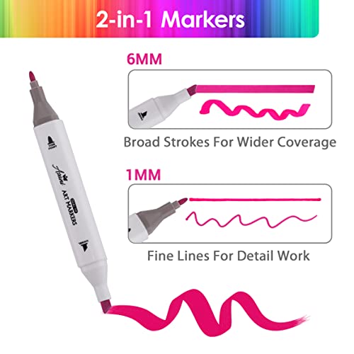 120-Color Dual Tip Markers with Travel Case