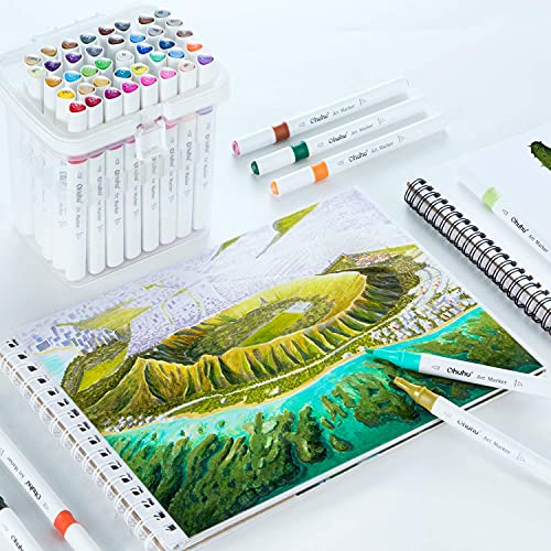 Ohuhu 48-Color Double Tipped Alcohol Markers Set