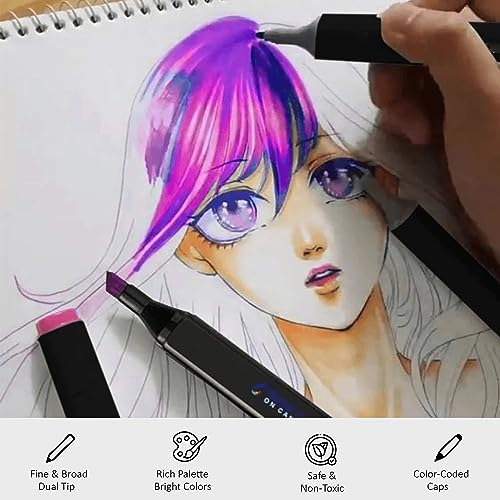 120-Color Dual Tip Alcohol Marker Set
