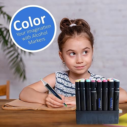 120-Color Dual Tip Alcohol Marker Set