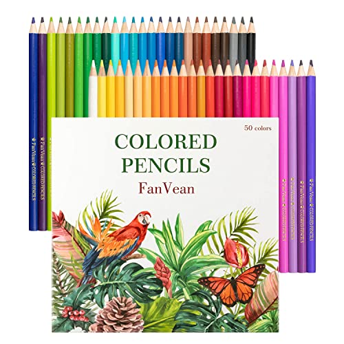 50-Count Colored Pencils Set for Adult Coloring
