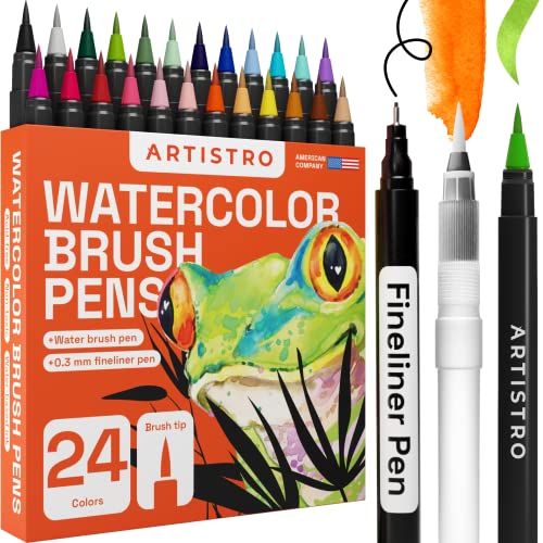 Artistro 24 Watercolor Brush Markers for Coloring