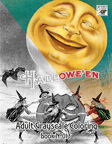 Vintage Halloween Witches Coloring Book, Grayscale Designs