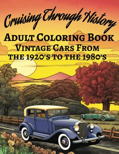 Vintage Cars: Adult Coloring Book with History