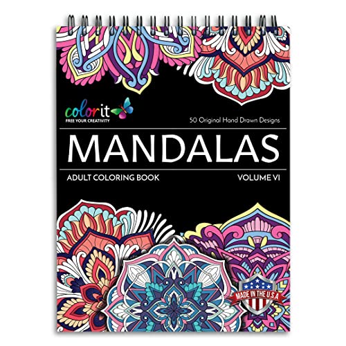 ColorIt Mandalas Coloring Book: 50 Designs, Spiral Bound