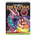 Colorful Dragons Adult Coloring Book - 50 Designs