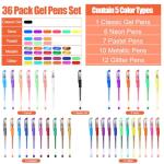Tanmit Gel Pens Set - 36 Vibrant Colors
