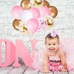 60 Pcs Pink Gold Confetti Balloons for Parties
