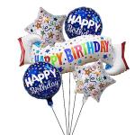 Colorful Birthday Decoration Set with Banners and Balloons