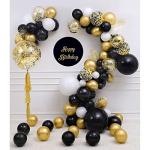 Black Gold Confetti Balloons – 50 Pack 12 Inch