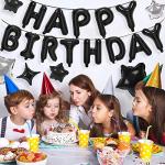 Happy Birthday Banner with Star Balloons Set