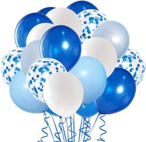 Royal Blue Confetti Balloons, 50-Pack for Parties
