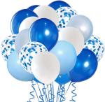 Royal Blue Confetti Balloons, 50-Pack for Parties