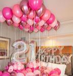 50 Pcs Hot Pink Metallic Balloons for Birthdays