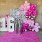 50 Pcs Hot Pink Metallic Balloons for Birthdays