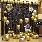 Happy Birthday Banner with Star Balloons Set
