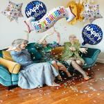Colorful Birthday Decoration Set with Banners and Balloons