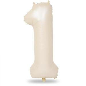 40 Inch Beige Number 1 Balloon for Birthdays