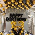 Happy Birthday Banner with Star Balloons Set