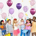 50PCS Pink Purple Metallic & Confetti Balloons