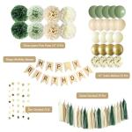 Sage Green Birthday Party Decorations Set