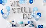 Royal Blue Confetti Balloons, 50-Pack for Parties