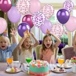 50PCS Pink Purple Metallic & Confetti Balloons