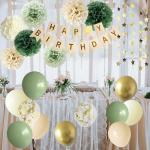 Sage Green Birthday Party Decorations Set