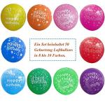 Colorful Happy Birthday Balloons - 52 Pcs Set