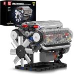 V8 Engine Building Blocks Set for Kids & Adults