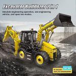 2-in-1 RC Bulldozer and Excavator Building Set