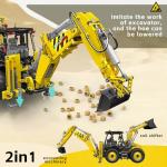 2-in-1 RC Bulldozer and Excavator Building Set