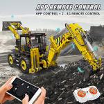 2-in-1 RC Bulldozer and Excavator Building Set