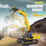 Remote Control Excavator Building Set for Kids