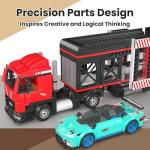 Sports Car Transporter Building Toy Set for Kids