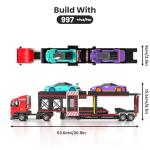 Sports Car Transporter Building Toy Set for Kids