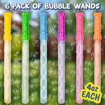 Sunny Days 6 Pack Bubble Wands for Kids