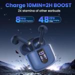 Bluetooth Wireless Earbuds with Deep Bass and Case