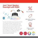 Smart Recessed Light Speaker with RGBW Colors