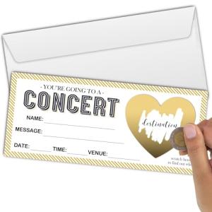 Personalized Concert Surprise Scratch Off Cards Set