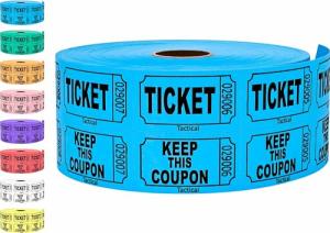 1000 Blue Raffle Tickets for Events and Fundraisers