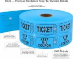 1000 Blue Raffle Tickets for Events and Fundraisers