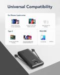 Portable Charger with Built-in Cables for iPhone