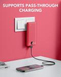 Compact 10000mAh Portable Charger with Built-in Cables