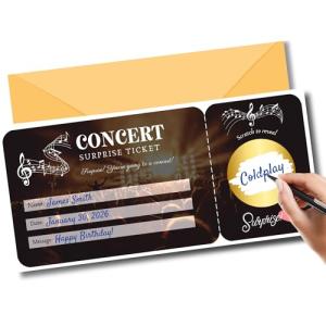 Personalized Scratch Off Concert Ticket Surprise