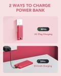 Compact 10000mAh Portable Charger with Built-in Cables